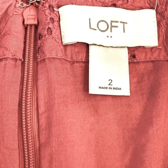 Loft Outlet dress size 2 eyelet with straps Pink and White - Picture 2 of 8